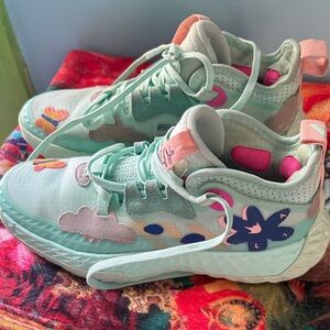 Camouflage High-Top Sneakers with Floral Accents